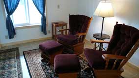 The sitting/reading area, curl up with a good book in these comfortable chairs. The Sitting/Reading Area